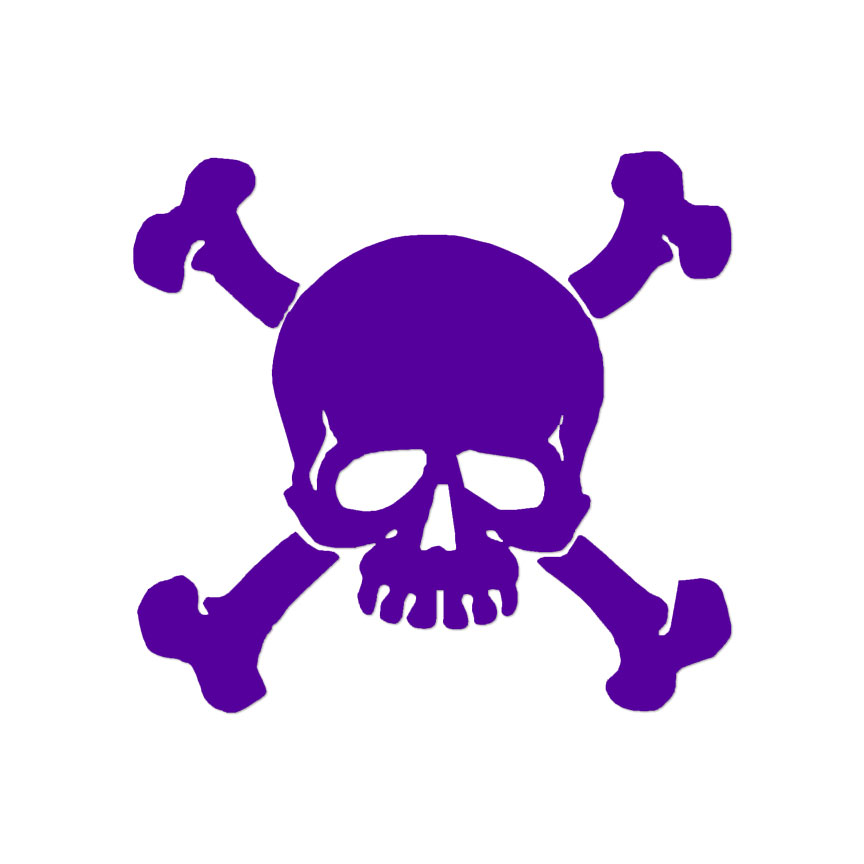 Autocollant Vitre Tête De Mort Skull And Crossbones - Lot De 5 - Choix De Couleur
